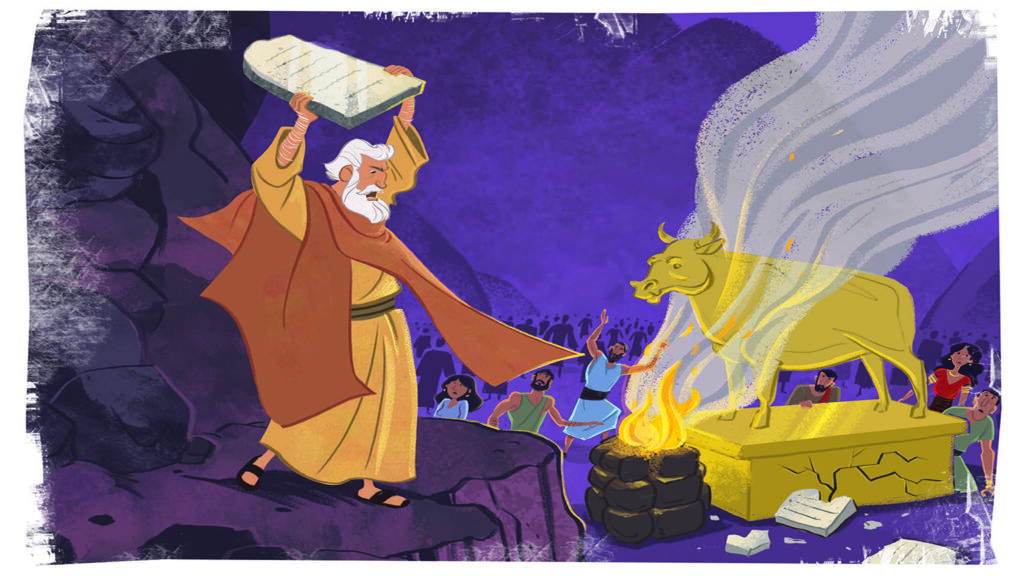 Môi-sê và sự thờ phượng con bò vàng mà người Israel đặt ra